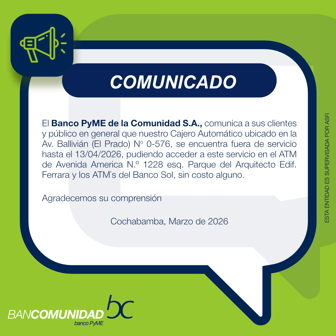 COMUNICADO ATM BALLIVIAN. 19.03.2026