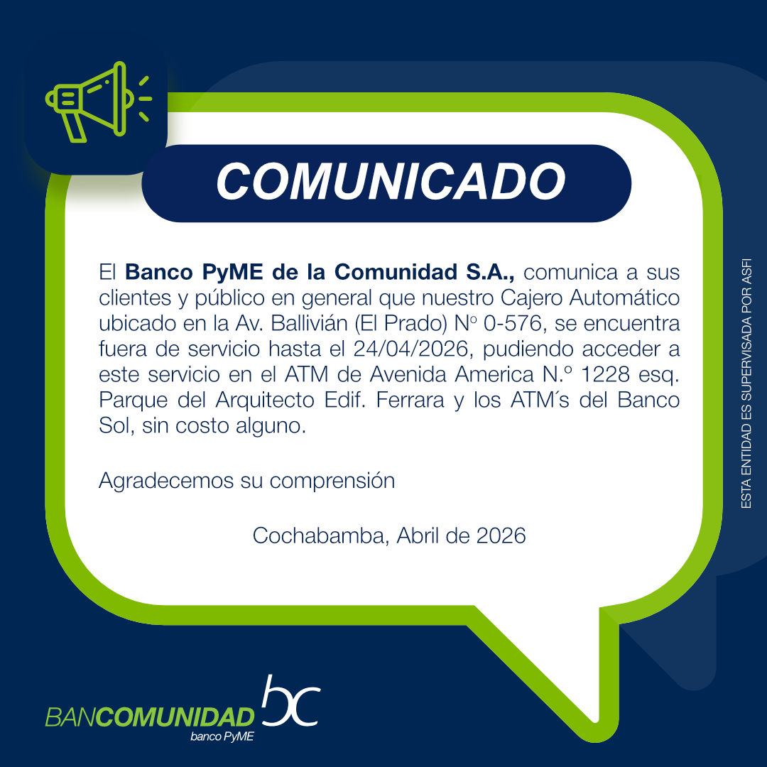 COMUNICADO CIERRE ATM BALLIVIAN 15.04.2026
